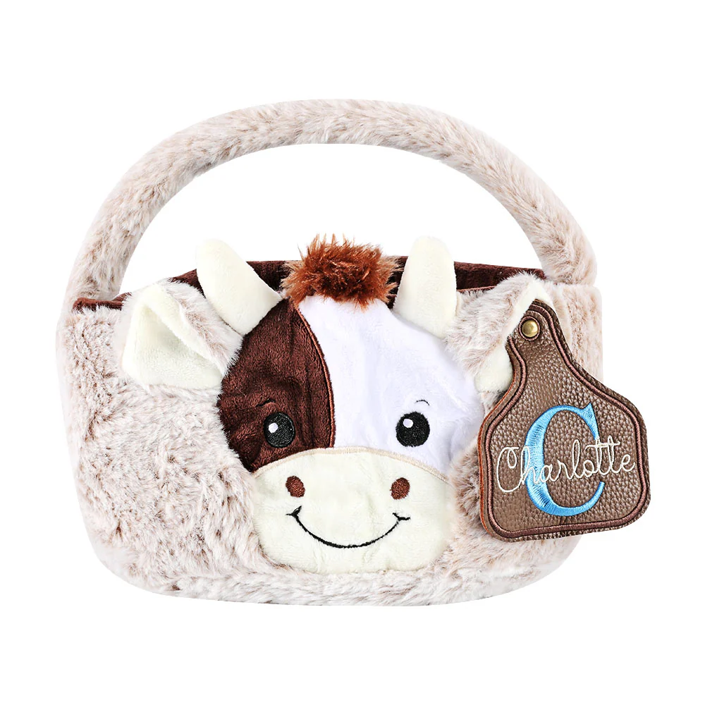 Custom Cow Basket with Leather Name Tag - Image 7