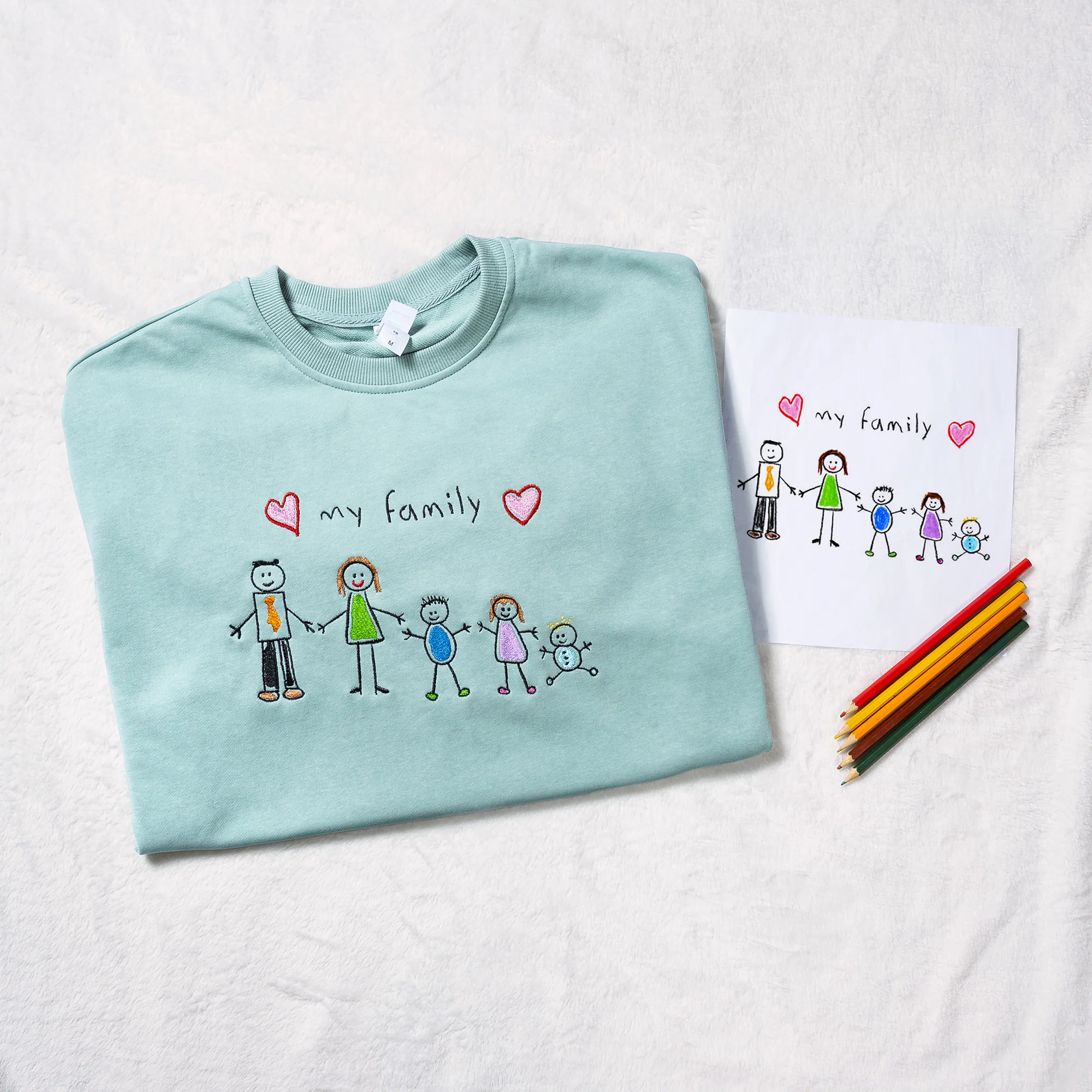 Custom Embroidered Kids Drawing Sweatshirt & T-shirt - Image 4