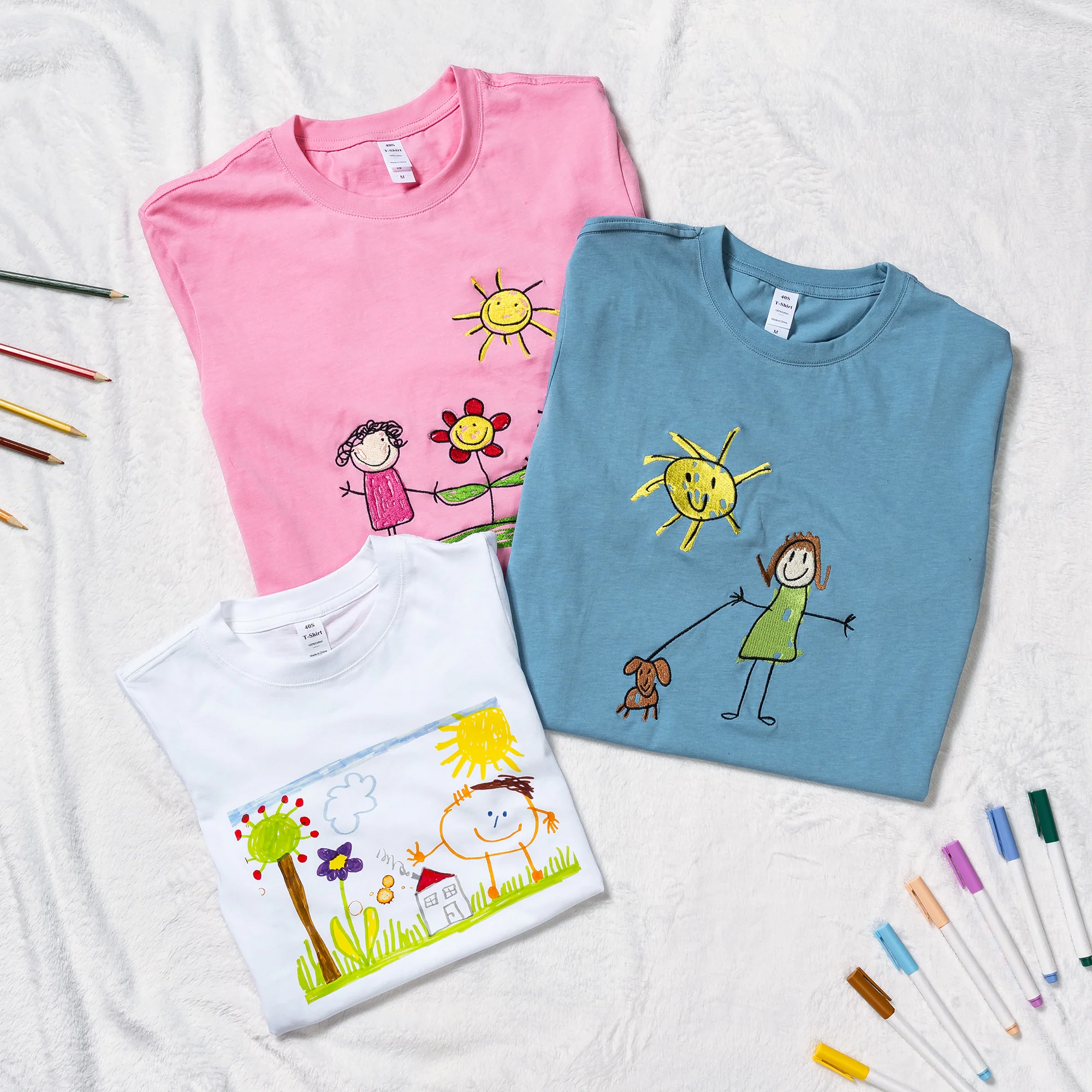 Custom Embroidered Kids Drawing Sweatshirt & T-shirt - Image 9