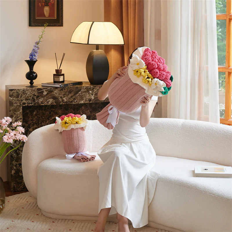 Meiya Flower Bouquet Throw Pillow - Image 4