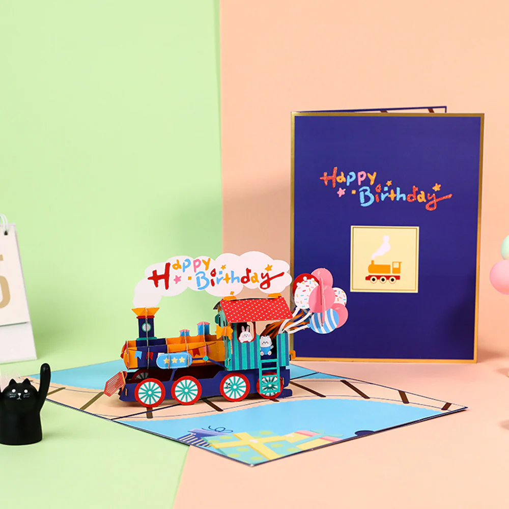 3D Number Cake Train Music Greeting Card - Image 4