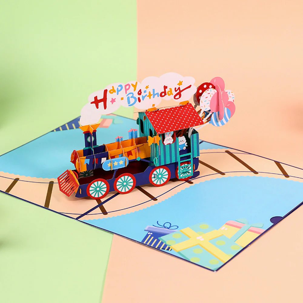3D Number Cake Train Music Greeting Card - Image 5