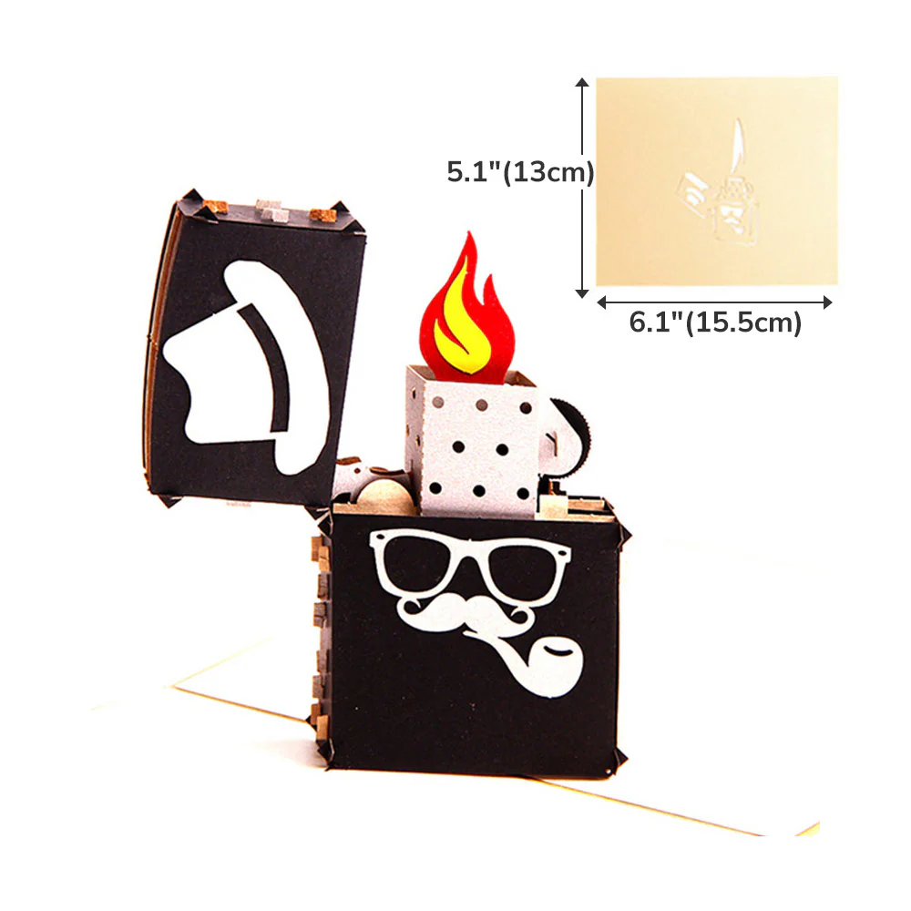 3D Super Dad Golf Cart Jeep Guitar Thank You Lighter Greeting Card - Image 15