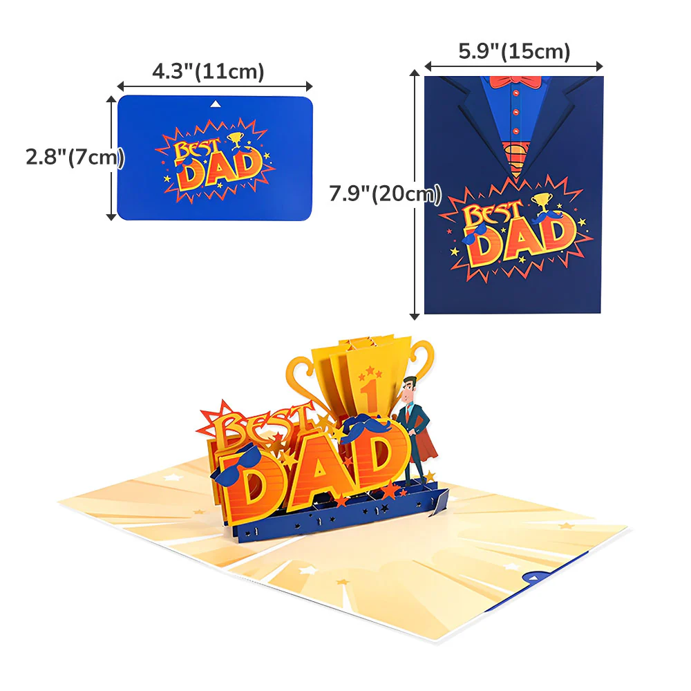 3D Super Dad Golf Cart Jeep Guitar Thank You Lighter Greeting Card - Image 5