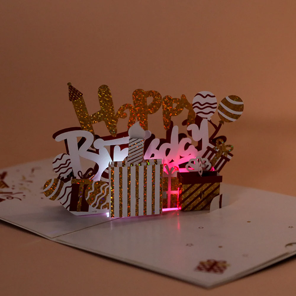 3D Blowing Candle Birthday Greeting Card with Music and Light - Image 3