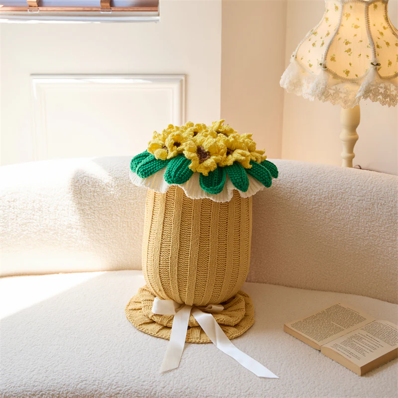 Sunflower Bouquet Throw Pillow - Image 3
