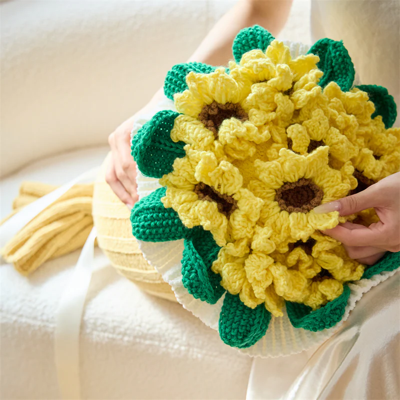 Sunflower Bouquet Throw Pillow - Image 4