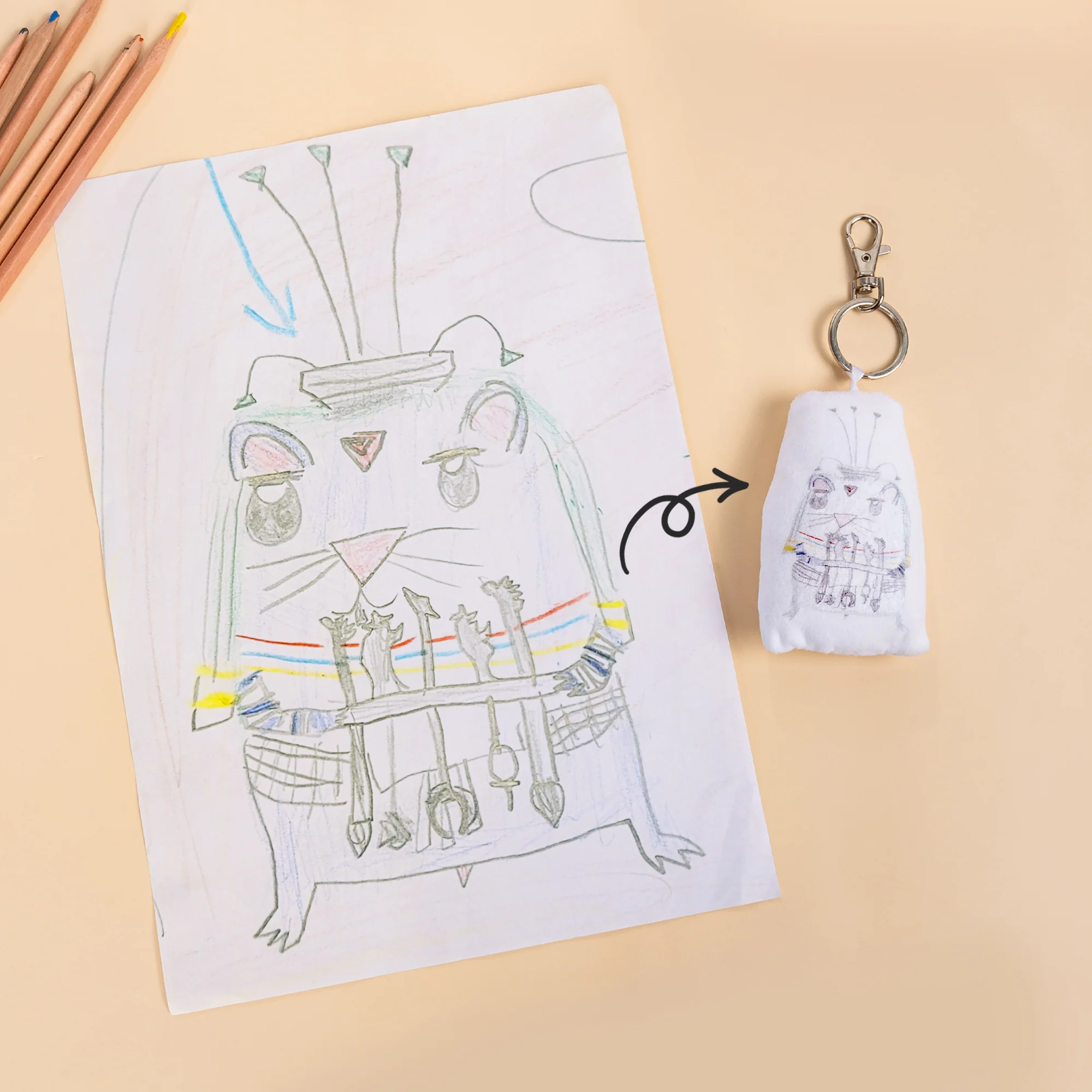 Turn Drawings into Embroidery Fabric Keychain - Image 10
